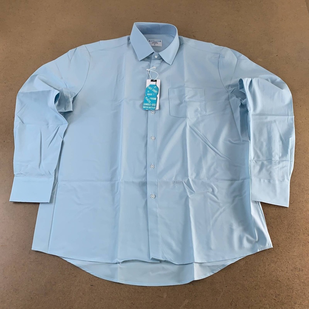 &collar Mens Size Large Athletic Light Blue Long Sleeve Button-Up Shirt NWT